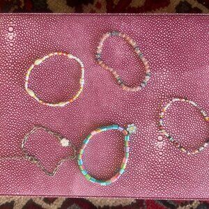 5 piece bracelet stack with assorted patterns